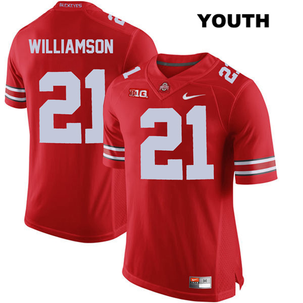 Ohio State Buckeyes Youth Marcus Williamson #21 Red Authentic Nike College NCAA Stitched Football Jersey IK19C08RA